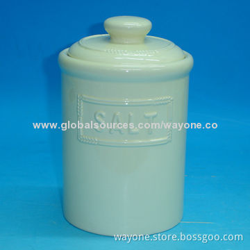 Ceramic salt jar, keep your biscuits fresh, food-safe, easy to take care, for tea/coffee storage